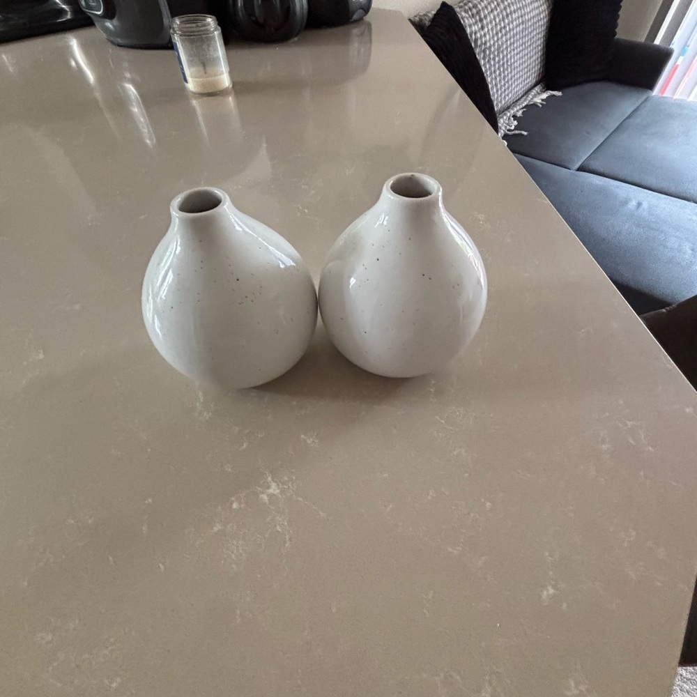 Elegant White Ceramic Vases - Picture 4 of 5